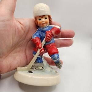 Goebel figurine Germany Ready To Fly Boy Playing Hockey - 1978 Harry Holt